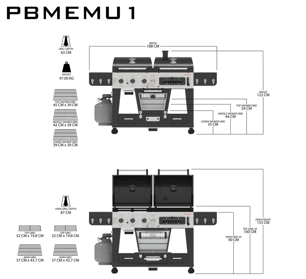 Pit Boss Memphis 1.0 Ultimate Combo Smoking BBQ Grill